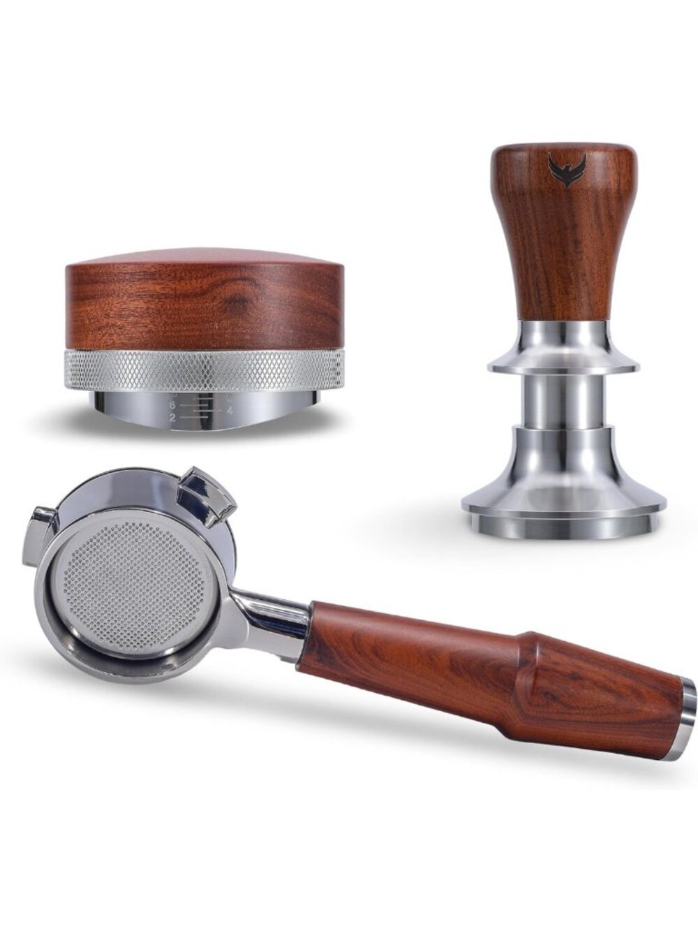 Espresso Machine Accessories Set: 54mm Coffee Distributor, Spring Tamper